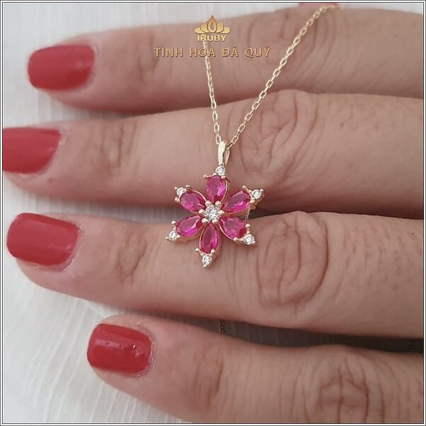 Mẫu dây chuyền Ruby Flowers - IRRF 240121 hình ảnh 6