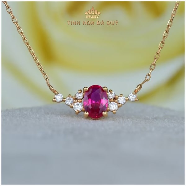 Mẫu dây chuyền Ruby kết Kim cương - IRRF 240231 hình ảnh 2