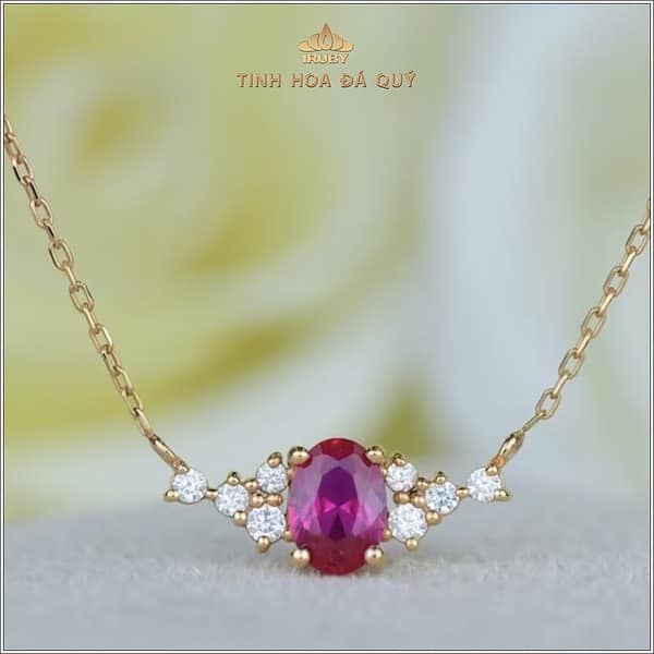 Mẫu dây chuyền Ruby kết Kim cương - IRRF 240231 hình ảnh 3