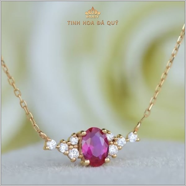 Mẫu dây chuyền Ruby kết Kim cương - IRRF 240231 hình ảnh 4