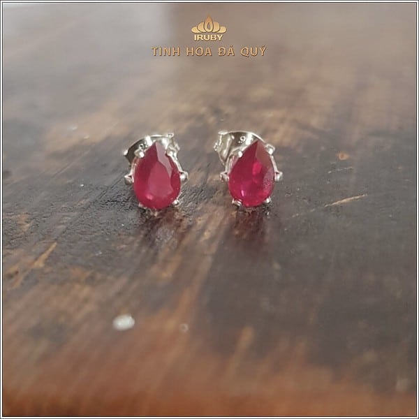 Mẫu đôi hoa tai Ruby giọt nước - IRRF 240117 hình ảnh 1