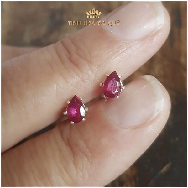 Mẫu đôi hoa tai Ruby giọt nước - IRRF 240117 hình ảnh 4