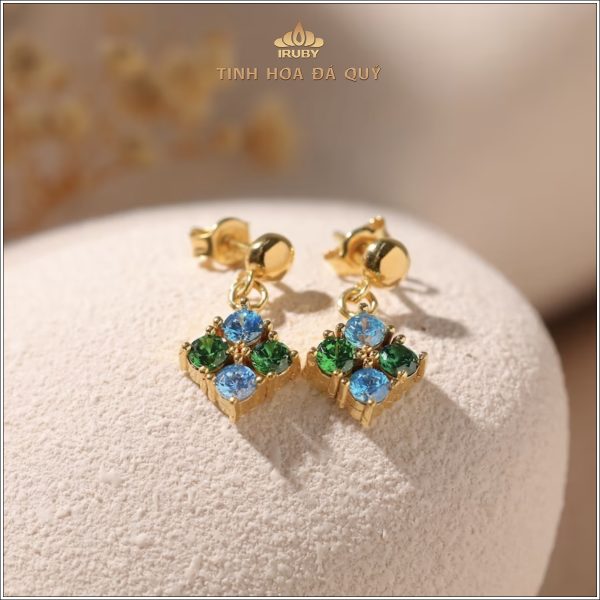 Mẫu hoa tai Topaz mix Emerald - IRTE 240355 hình ảnh 3