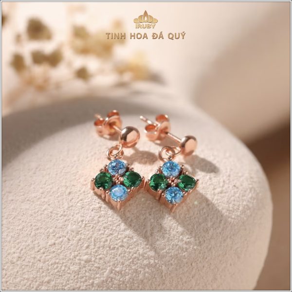 Mẫu hoa tai Topaz mix Emerald - IRTE 240355 hình ảnh 4