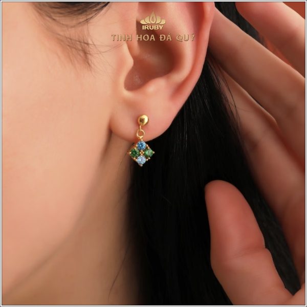 Mẫu hoa tai Topaz mix Emerald - IRTE 240355 hình ảnh 6