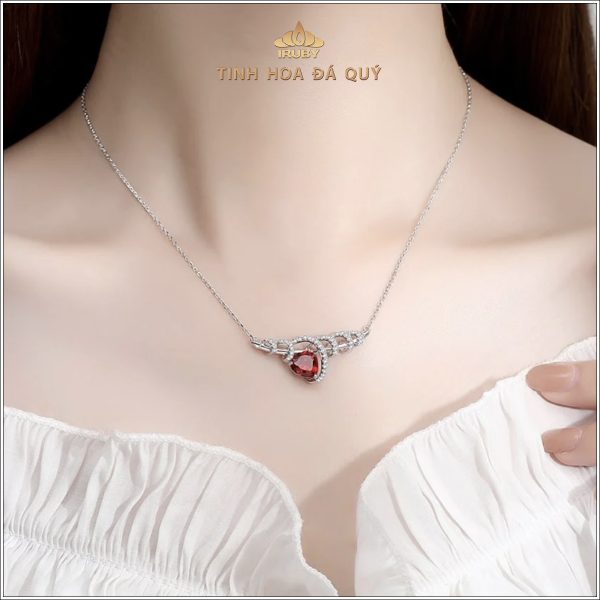 Mẫu mặt dây Garnet Heart - IRGN 240354 hình ảnh 3