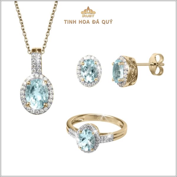 Mẫu trang sức bộ Aquamarine Vintage - IRAQ 240363 hình ảnh 1