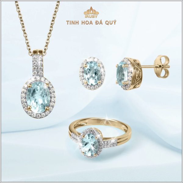 Mẫu trang sức bộ Aquamarine Vintage - IRAQ 240363 hình ảnh 2