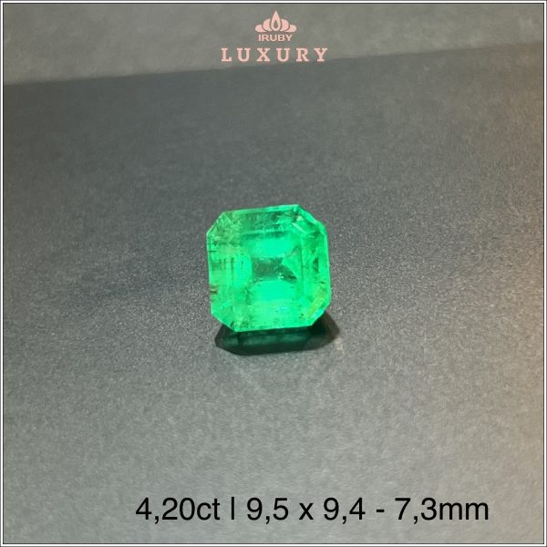 Đá Emerald màu xanh táo tự nhiên 100% 3,20ct - IREM40 2404320 hình ảnh 2