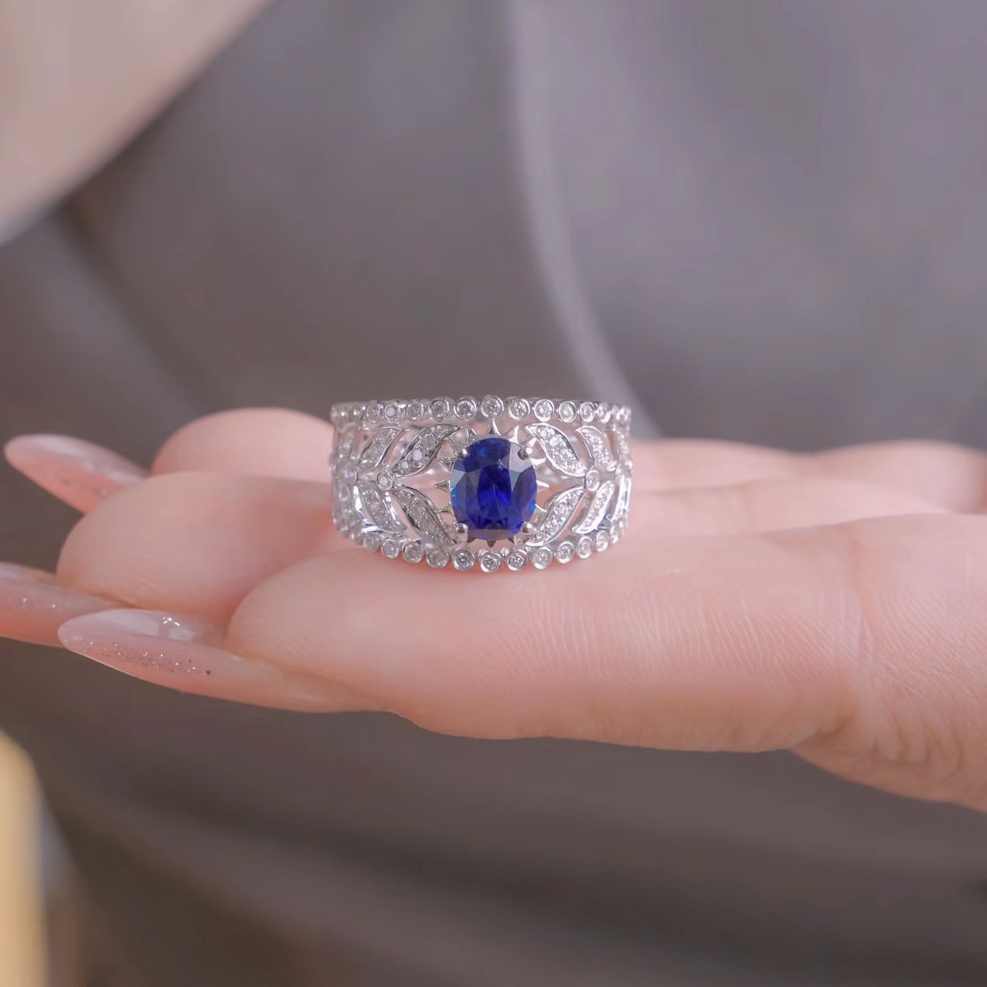 Nhẫn nữ Sapphire Sky Blue - IRSP 240401