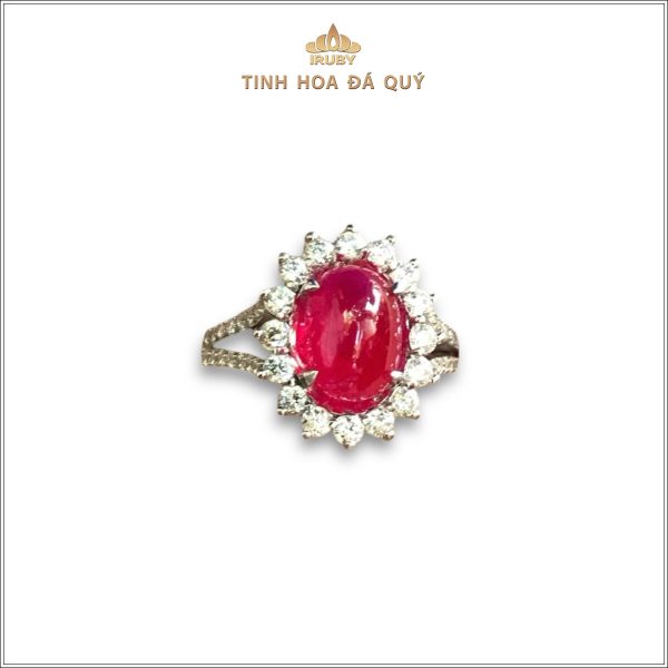 Nhẫn nữ Ruby cabochon kết Kim Cương - IRRC 240479 hình ảnh