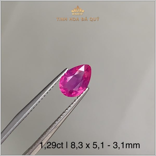 Đá Ruby facet đỏ hồng tươi Lục Yên 1,29ct - IRRF227 2405129 hình ảnh 2