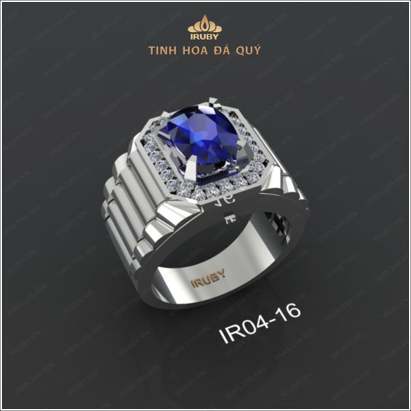 Nhẫn nam Sapphire xanh lam mẫu Rolex - IRBS173 2404237 hình ảnh 6