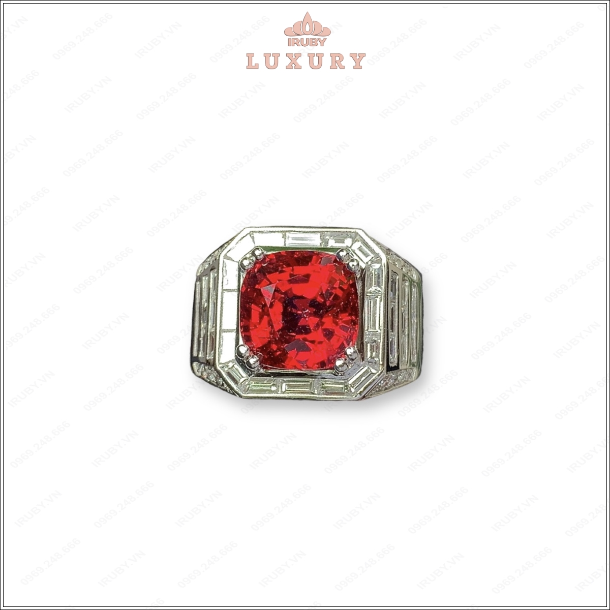 Nhẫn Nam Spinel đỏ 7,7ct Luxury VVIP mẫu Chủ Tịch – IRSI 240477