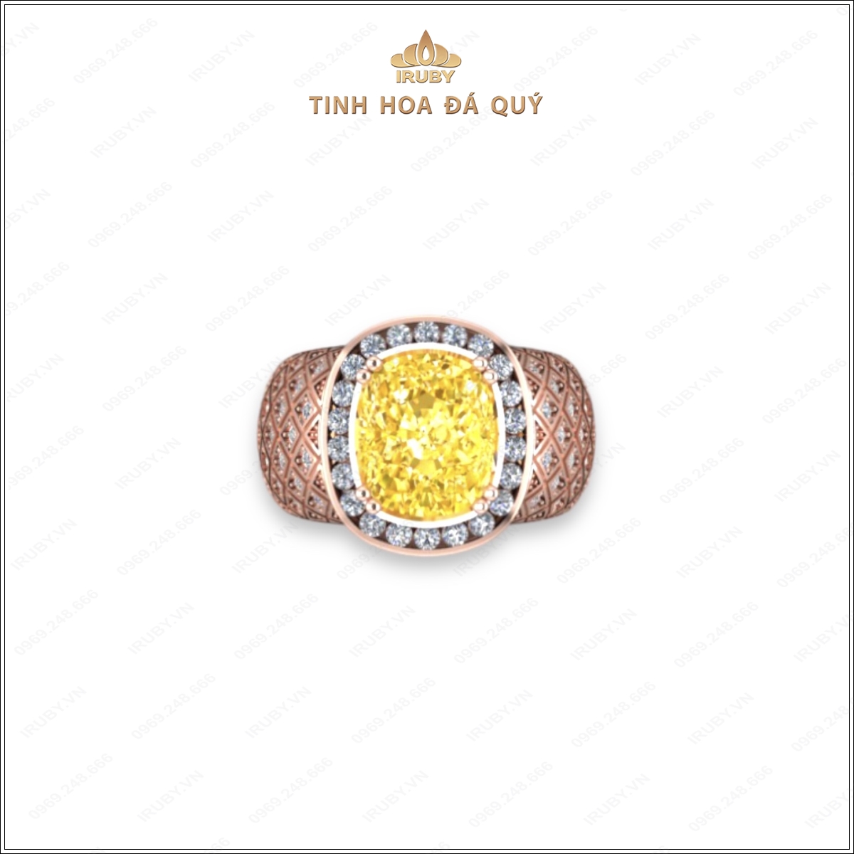 Mẫu 3D nhẫn nam Sapphire vàng đai Kim – IRYS165 2403558