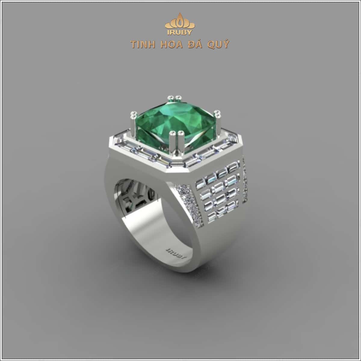 Mẫu 3D nhẫn nam Emerald Chủ Tịch - IREM 2406510 hình ảnh 3