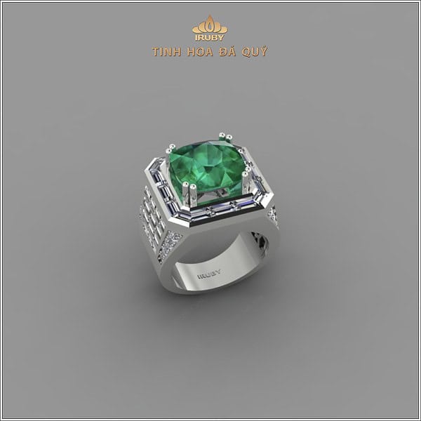 Mẫu 3D nhẫn nam Emerald Chủ Tịch - IREM 2406510 hình ảnh 4