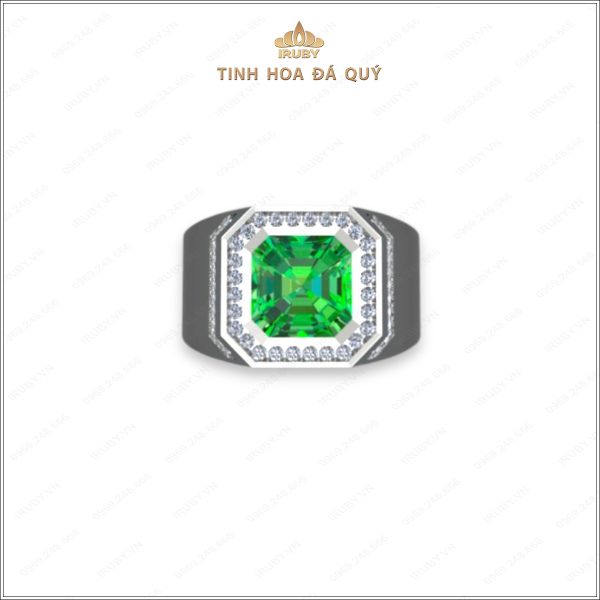 Mẫu 3D nhẫn nam Emerald kết Kim Cương - IREM40 2404420 hình ảnh