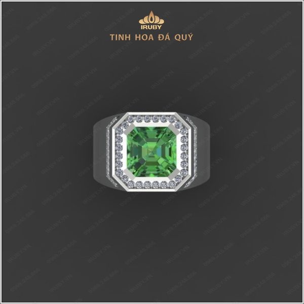 Mẫu 3D nhẫn nam Emerald kết Kim Cương - IREM40 2404420 hình ảnh 1