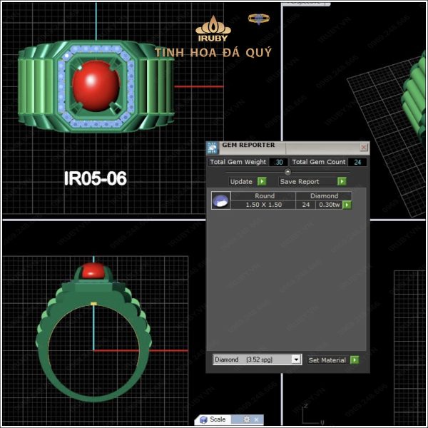 Mẫu 3D nhẫn nam Ruby Rolex - IRRC174 2312281 hình ảnh 4