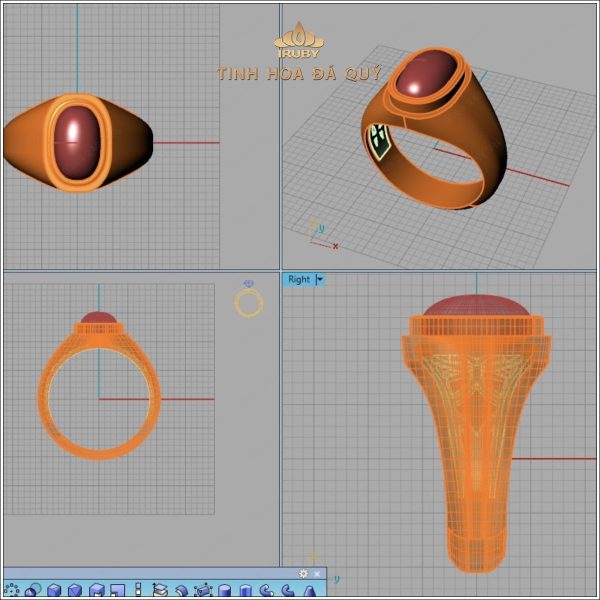 Mẫu 3D nhẫn nam Ruby sao Vintage - IRSR141 238330 hình ảnh 4