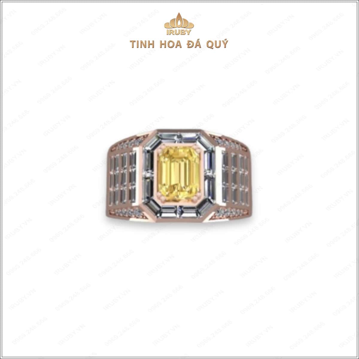 Mẫu 3D nhẫn nam Sapphire vàng Chủ Tịch - IRYS193 2405203