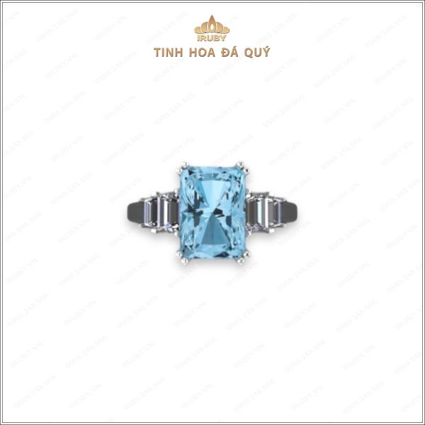 Mẫu 3D nhẫn nữ Aquamarine kết Kim Cương - IRAQ12 2401433 hình ảnh