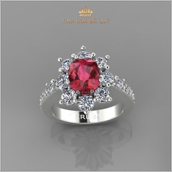 Mẫu 3D nhẫn nữ Ruby kết Kim Cương - IRRF216 2404150 hình ảnh 2