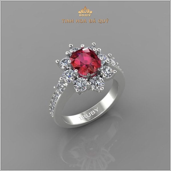 Mẫu 3D nhẫn nữ Ruby kết Kim Cương - IRRF216 2404150 hình ảnh 3