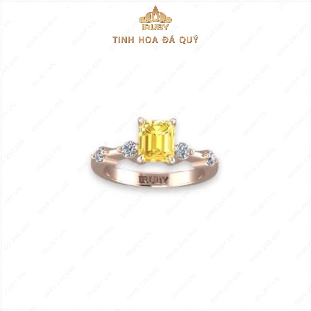 Nhẫn nữ Sapphire vàng kết kim cương  hiện đại sang trọng - IRYS251 2407202