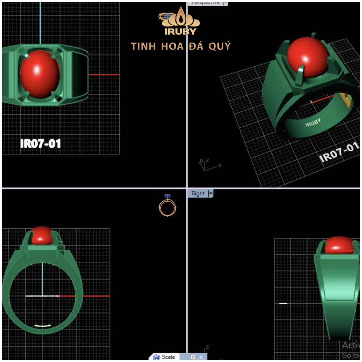 Mẫu nhẫn 3d nhẫn đá Ruby mẫu doanh nhân hình ảnh 1