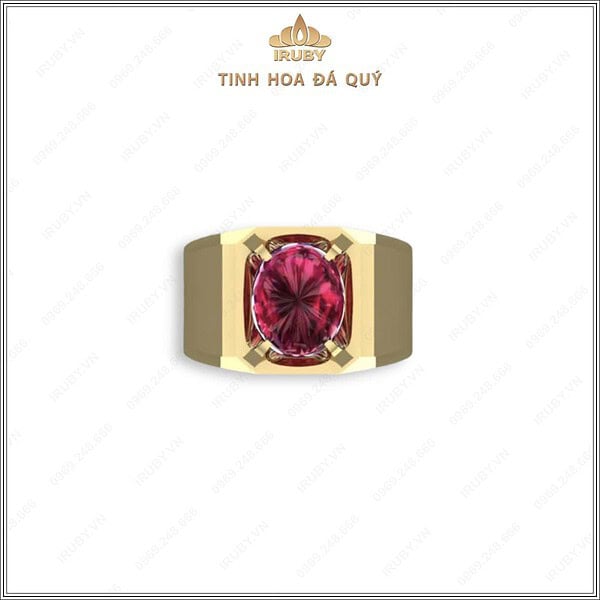 Nhẫn nam doanh nhân đá Ruby tự nhiên