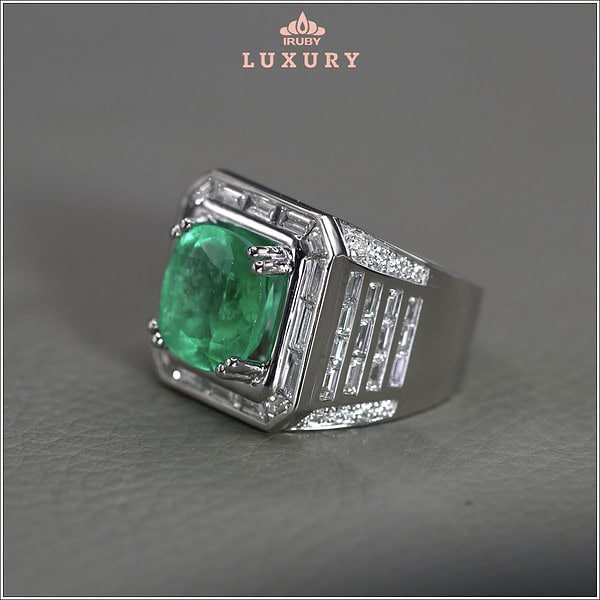 Nhẫn nam Emerald Colombia mẫu chủ tịch Luxury IREM 2406510 hình ảnh 2