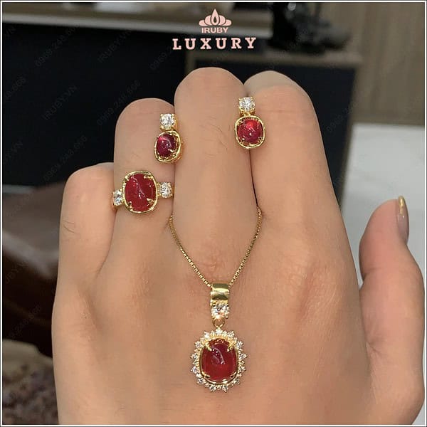 Bộ trang sức đá Ruby 4đỏ huyết - IRRC2408291 hình ảnh 4