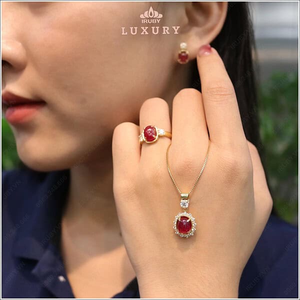 Bộ trang sức đá Ruby 4đỏ huyết - IRRC2408291 hình ảnh 5