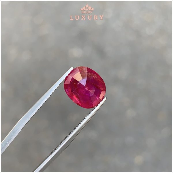 Đá Ruby đỏ huyết Lục Yên chưa qua nhiệt tự nhiên 100% 3,08ct - IRRF251 2408308 hình ảnh