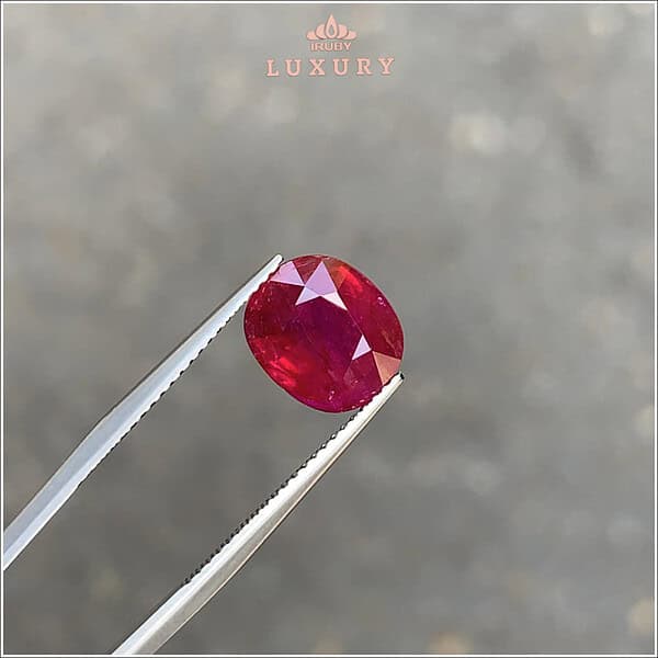 Đá Ruby đỏ huyết Lục Yên chưa qua nhiệt tự nhiên 100% 3,08ct - IRRF251 2408308 hình ảnh 2