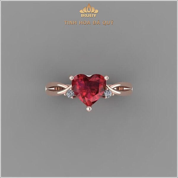 Mẫu 3D nhẫn nữ garnet trái tim - IRGN 239245 hình ảnh