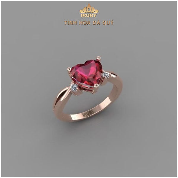 Mẫu 3D nhẫn nữ garnet trái tim - IRGN 239245 hình ảnh 1