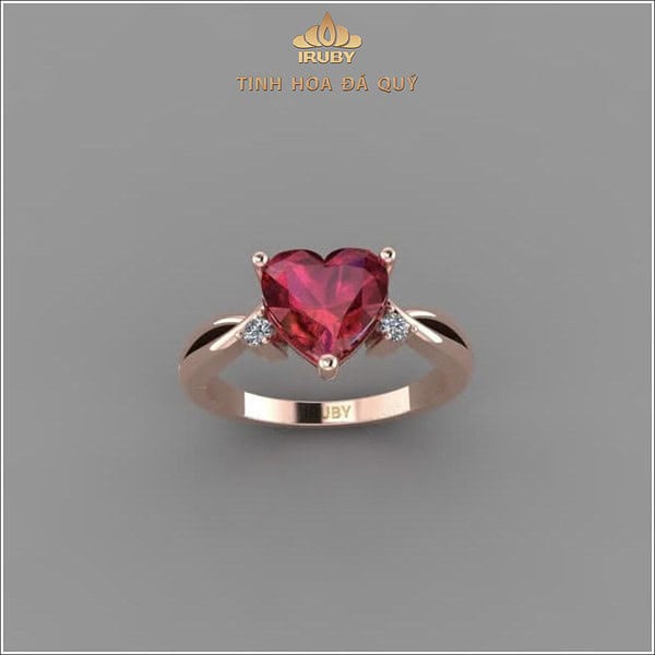 Mẫu 3D nhẫn nữ garnet trái tim - IRGN 239245 hình ảnh 2