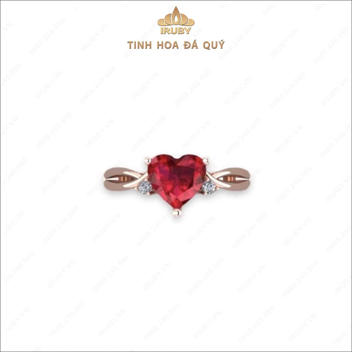 Mẫu 3D nhẫn nữ Garnet trái tim - IRGN 239245