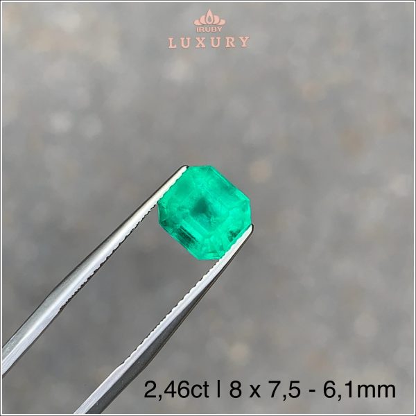 Đá Emerald xanh vivid tự nhiên 100% 2,46ct - IREM47 2409246 hình ảnh