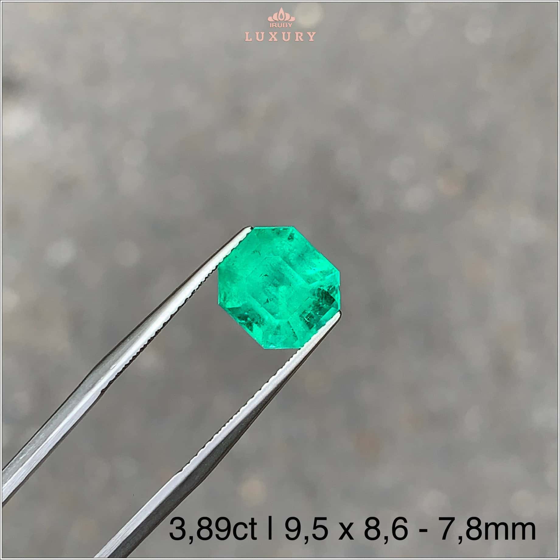 Đá Emerald xanh vivid tự nhiên 100% 3,89ct - IREM46 2409389 hình ảnh 6