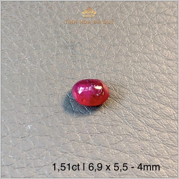 Đá Ruby cabochon đỏ huyết chất kính 1,51ct - IRRC265 2409151 hình ảnh 6