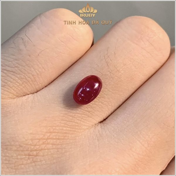 Đá Ruby cabochon huyết kính Lục Yên 2,50ct – IRRC257 2409250 ảnh chụp trên tay