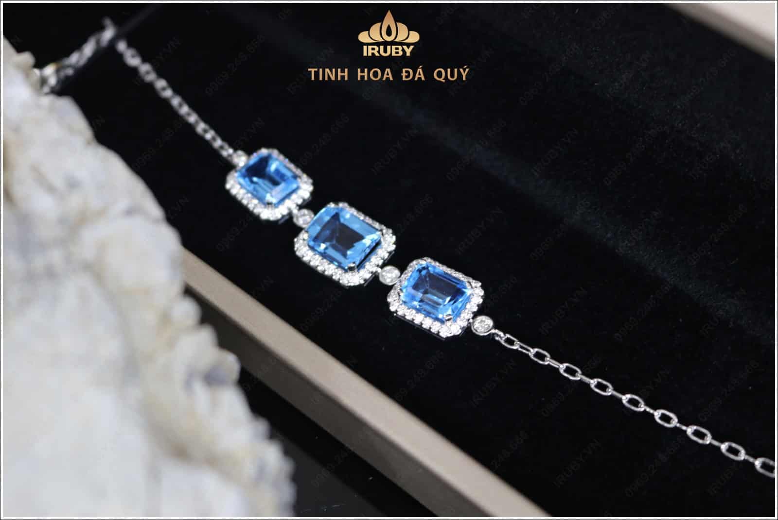 Lắc tay nữ đá Topaz kết kim cương hình ảnh 3