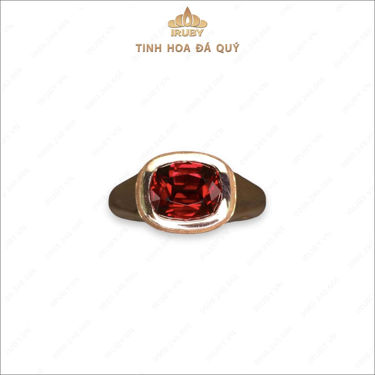 Nhẫn nam Garnet mẫu Doanh nhân má xước - IRGN 2409451 hình ảnh