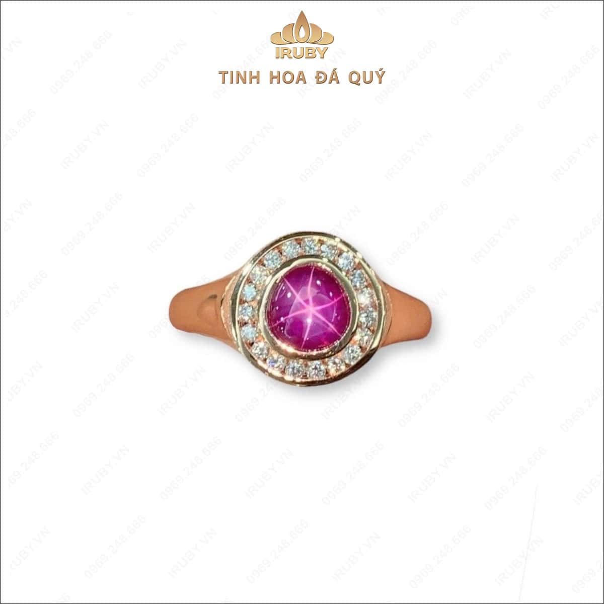 nhẫn nư Ruby sao Nghệ An kết kim cương 1,48ct - IRRS 235148