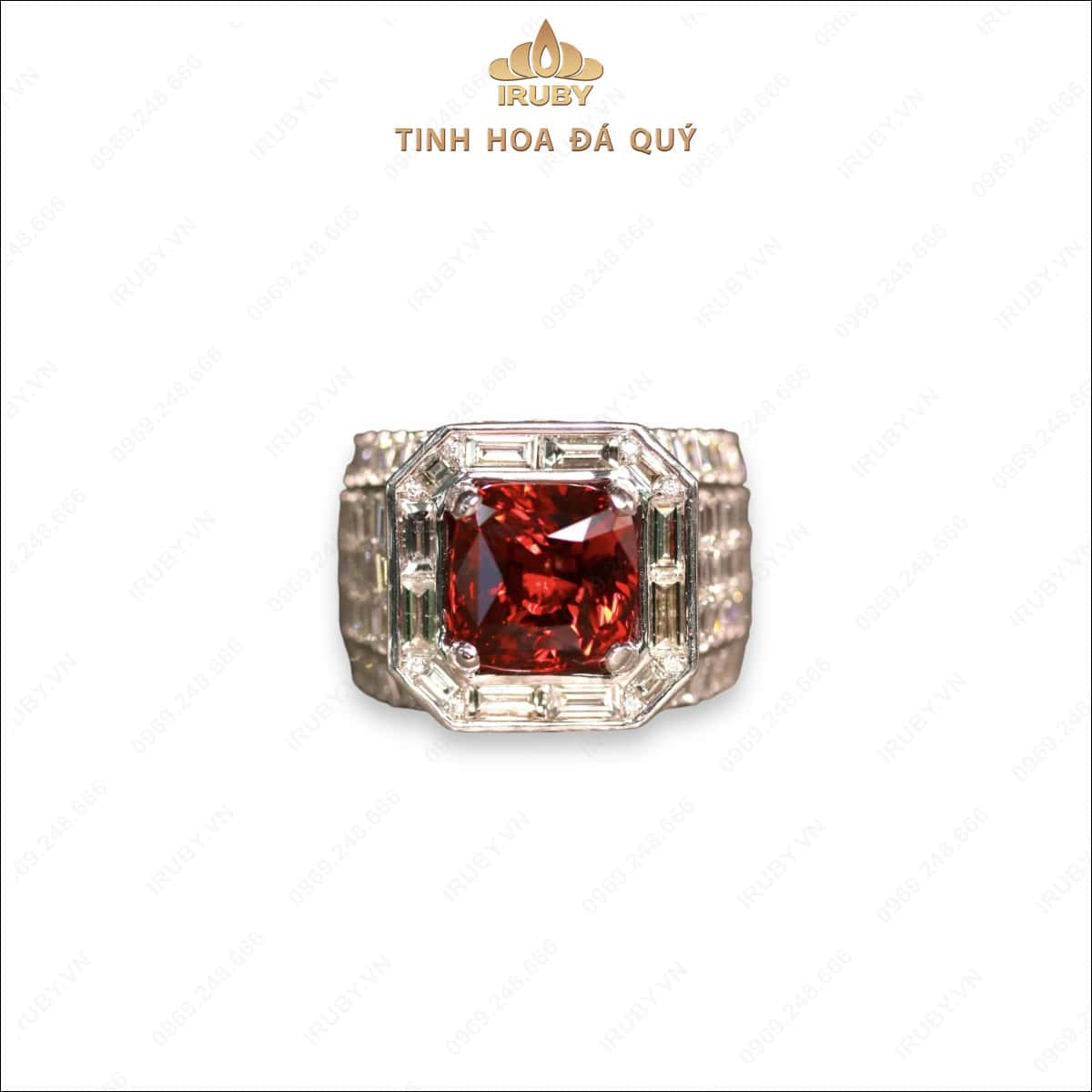 Nhẫn nam Spinel mẫu Chủ tịch full Kim Cương - IRSI 2409001