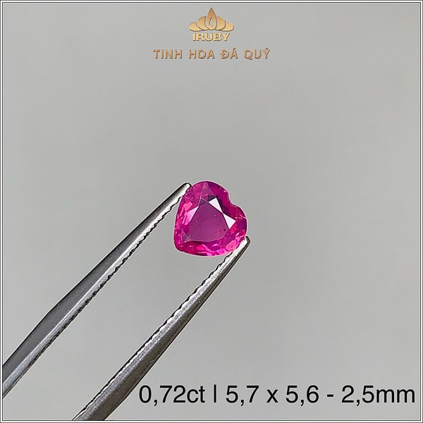 Đá Ruby trái tim Lục Yên tự nhiên 100% 0,72ct -IRRF264 2409072 hình ảnh